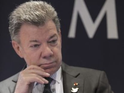 El presidente colombiano, Juan Manuel Santos, el domingo. 