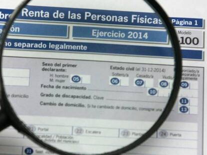 Detalle de la declaración de la renta.