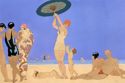 Ilustración de unos bañistas de Georges Barbier.