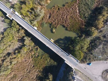 Pasado el embalse de Castrejón, cerca de La Puebla de Montalbán (Toledo), la vegetación palustre ha colonizado todo el lecho del río, convirtiéndolo casi en una laguna.