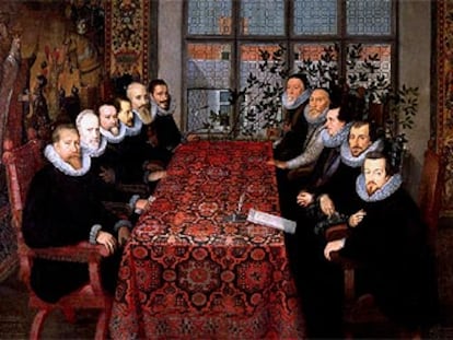 <i>Conferencia de Somerset House</i> (hacia 1604, firmado por Juan Pantoja de la Cruz, National Portrait Gallery de Londres).