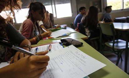 Clase de Filosofía en un instituto madrileño.