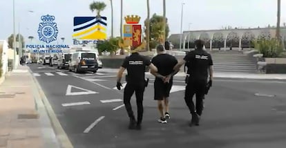 Uno de los detenidos en la operación de la Policía Nacional y la policía italiana en Canarias.