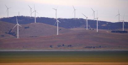 Parque eólico de Infigen cerca de Canberra, en Australia.