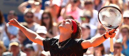 Zverev celebra una victoria en un torneo reciente.