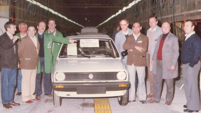 Imagen del primer Volkswagen Polo fabricado en Navarra.