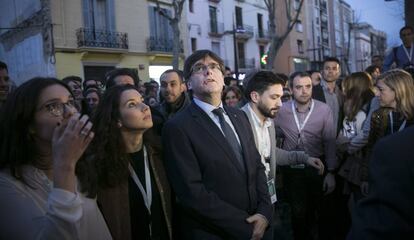 Carles Puigdemont aquest dissabte a Vilanova i la Geltr&uacute;.