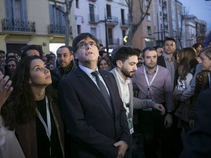 Carles Puigdemont aquest dissabte a Vilanova i la Geltrú.