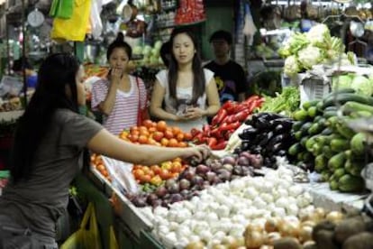 Un mercado de Manila.