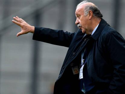 Vicente del Bosque, en el partido ante Corea.