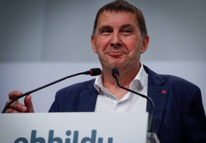 El coordinador general de EH Bildu, Arnaldo Otegi, en un acto en San Sebastián el pasado mayo.