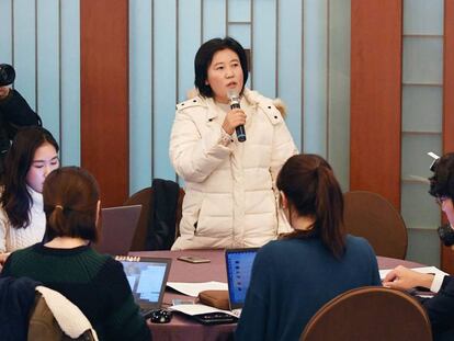 La norcoreana Kim Ryon Hui en una conferencia de la ONU en Seúl en diciembre.
