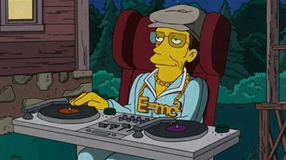 La versi&oacute;n animada del f&iacute;sico Stephen Hawking en la serie Los Simpson.