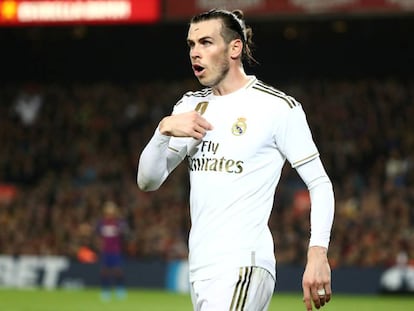 Bale, en el Camp Nou contra el Barça.