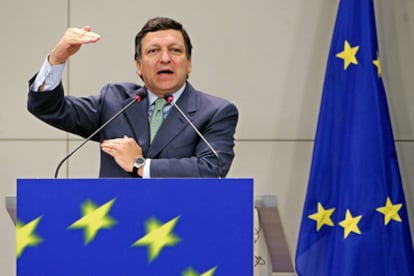 Jose Manuel Durão Barroso, en la conferencia de prensa de esta mañana.