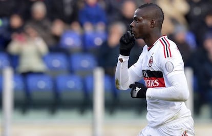 Mario Balotelli, durante un partido con el Milan.