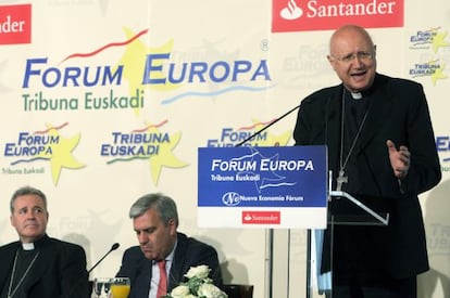 Claudio Celli interviene en Bilbao en el Forum Europa.