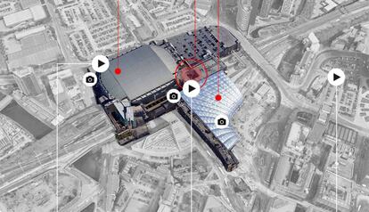 Gráfico de reconstrucción del atentado en el Manchester Arena.