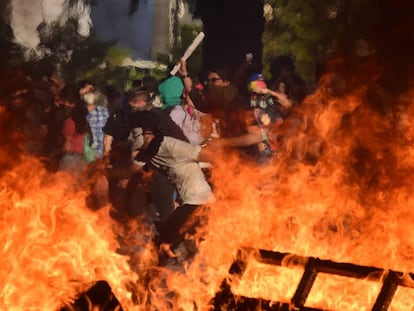 Imagen de las protestas en Santiago de Chile, el 28 de noviembre.