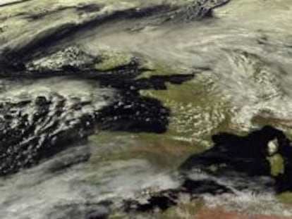 Imagen del satélite Meteosat para la Agencia Estatal de Meteorología que muestra la borrasca que está pasando por España