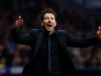 Diego Pablo Simeone, durante el Atlético-Real Madrid (4-2) correspondiente a los octavos de final de la Copa del Rey.