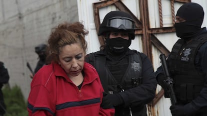 Jaqueline Malinali Gálvez al momento de su detención, en Otzolotepec, Estado de México, el 23 de julio de 2012.