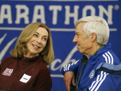 Kathrine Switzer com Ben Beach, em Boston.