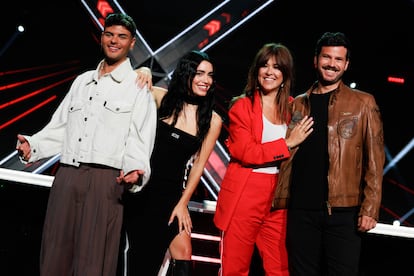 Abraham Mateo, Lali Esposito, Vanesa Martin y Willy Barcenas, jurado de la última edición española de 'Factor X'. 