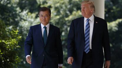 Trump com o presidente da Coreia do Sul