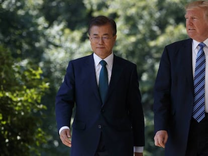 Trump com o presidente da Coreia do Sul