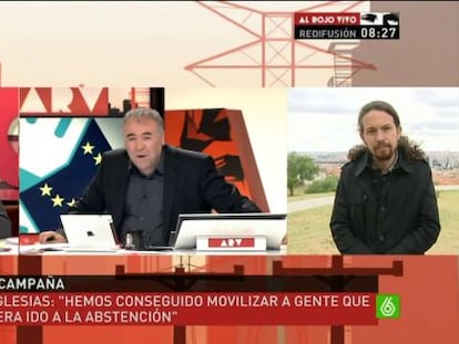 Javier Nart y Pablo Iglesias, en el programa de La Sexta &#039;Al rojo vivo&#039;.