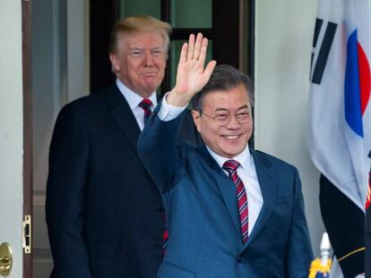 El presidente surcoreano durante su reunión con Trump el año pasado en la Casa Blanca. 