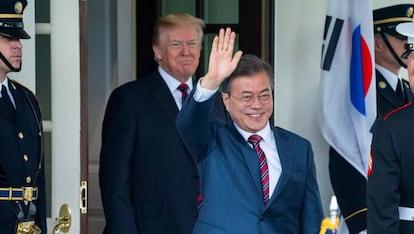 El presidente surcoreano durante su reunión con Trump el año pasado en la Casa Blanca. 