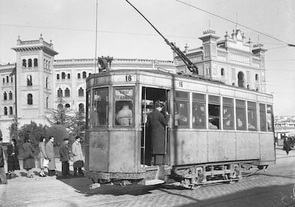 An old tram in Madrid.