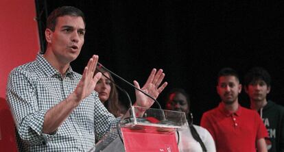 El precandidato a la Secretaría General del PSOE Pedro Sánchez.