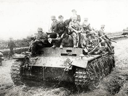 Un carro de combate Panzer alemán durante la Segunda Guerra Mundial.