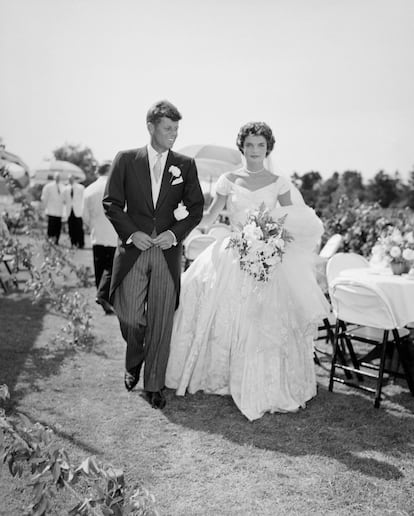 Escena de la boda Kennedy-Bouvier en 1953 en Newport.