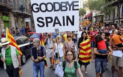Thousands marched in favor of Catalan independence on the region’s national day in September