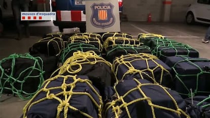 Los 700 kilos de coca&iacute;na estaban distribuidos en 18 bolsas de deporte.