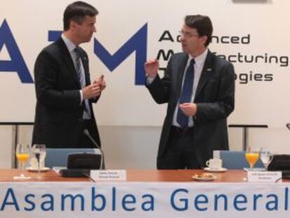 Xabier Ortueta y José Ignacio Torrecilla, ayer en la presentación de los resultados de la AFM.
