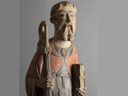 El rostre del Sant Antoni Abad que ha comprat la Generalitat per al Museu de Lleida.