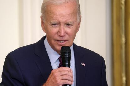 U.S. President Joe Biden holds a reception to commemorate the 60th Anniversary of the founding of the Lawyers’ Committee for Civil Rights Under Law at the White House in Washington, U.S., August 28, 2023.