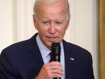 U.S. President Joe Biden holds a reception to commemorate the 60th Anniversary of the founding of the Lawyers’ Committee for Civil Rights Under Law at the White House in Washington, U.S., August 28, 2023.