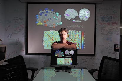 Scientist David Eagleman, in his laboratory at the Baylor College of Medicine in Houston, Texas in 2009.