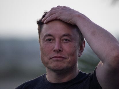 Elon Musk, durante una rueda de prensa en la base de SpaceX, en Brownsville (Texas).