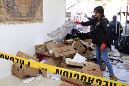 Papelería electoral hallada en un hotel de Puebla. 