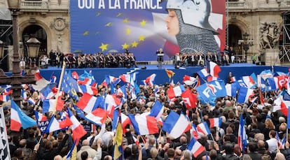 Seguidores del Frente Nacional, en un mitin de Marine le Pen.