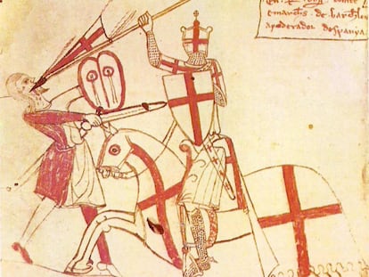 Ilustración de los Usatges de Barcelona del siglo XIV.