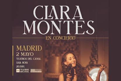 Cartel oficial del concierto de Clara Montes en los Teatros del Canal