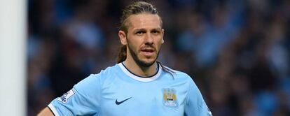 Demichelis, durante un partido del año pasado con el City.